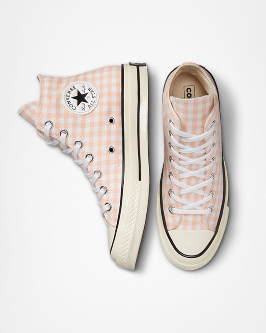 Tenisi Inalti Dama Converse Chuck 70 Gingham Corai Albi | RO RZFPW602